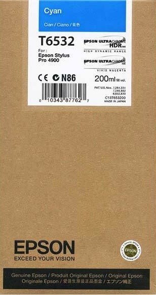 C13T653200 Картридж Epson Stylus Pro 4900 Ink Cartridge (200ml) : Cyan