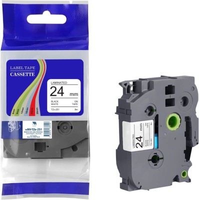 Картридж NV Print TZe-251 (NV-TZe-251) для Brother P-touch P700/ P900W/ 9700PC, чёрный на белом, 24мм х 8м