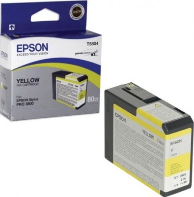 C13T580400 Картридж Epson для Stylus Pro 3800 жёлтый (Yellow) 80 мл