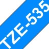 Картридж Brother TZE-535 (TZe535) оригинальный для Brother P-Touch, лента 12мм*8м, белый на синем