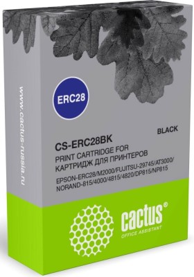 Картридж Cactus ERC28 (CS-ERC28BK) Black для Epson ERC28/ 4000/ 4815/ 4820/ M2000/ FUJITSU-29745/ AT3000/ NORAND-815/ DP815/ NP815, чёрный, 12,7х3,1м, 2млн