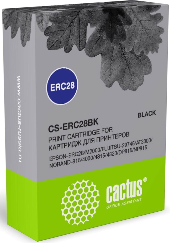 Картридж Cactus ERC28 (CS-ERC28BK) Black для Epson ERC28/ 4000/ 4815/ 4820/ M2000/ FUJITSU-29745/ AT3000/ NORAND-815/ DP815/ NP815, чёрный, 12,7х3,1м, 2млн