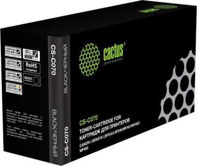 Картридж Cactus 070 (CS-C070) для Canon i-SENSYS LBP246dw/ LBP243dw/ MF461dw/ MF463dw/ MF465dw, чёрный, 3000 стр.