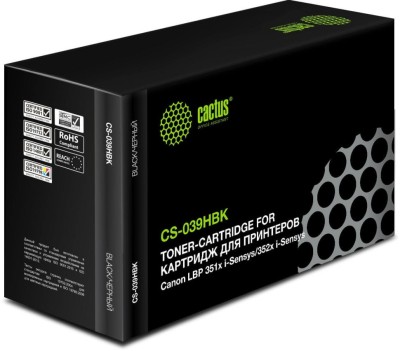 Картридж Cactus 039H (CS-039HBK) для Canon i-Sensys LBP 351x / 352x, чёрный, увеличенный, 25000стр.