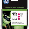 Картридж HP №712 (3ED78A) Magenta оригинальный для HP DesignJet T230/ T250/ T630/ T650, пурпурный, x3упак., 29 мл