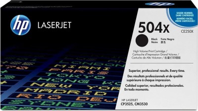 CE250X (504X) оригинальный картридж HP для принтера HP Color LaserJet CM3530/ CM3530fs/ CP3525x/ CP3525n/ CP3525dn black, 10500 страниц