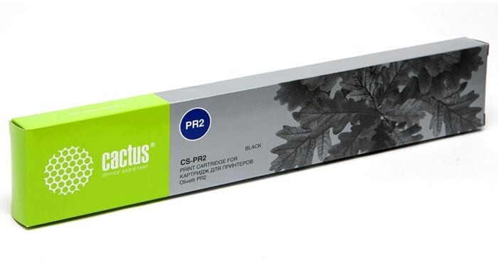Картридж Cactus PR2 (CS-PR2) Black для Olivetti PR2/ PR2 Plus, чёрный, 7мм х 10м, 2млн