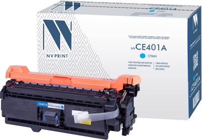 Картридж NV Print CE401A Голубой для принтеров HP LaserJet Color M551n/ M551xh/ M551dn/ M570dn/ M570dw/ M575dn/ M575f/ M575c, 6000 страниц