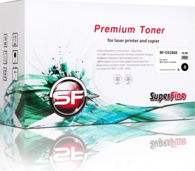 Картридж SuperFine HP CE250X Black для HP Color LJ CP3525/ CM3530 MFP совместимый, 10 500 стр.