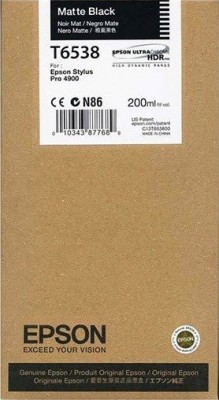 C13T653800 Картридж Epson Stylus Pro 4900 Ink Cartridge (200ml) : Matte Black