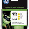 Картридж HP №712 (3ED79A) Yellow оригинальный для HP DesignJet T230/ T250/ T630/ T650, желтый, x3упак., 29 мл