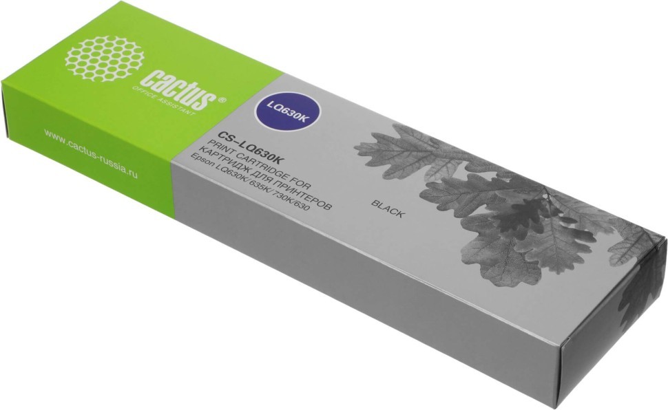 Картридж Cactus S015307 (CS-LQ630K) Black для Epson LQ-630K/ LQ-635K/ LQ-730K, чёрный, 12,7мм х 8м, 2,4млн