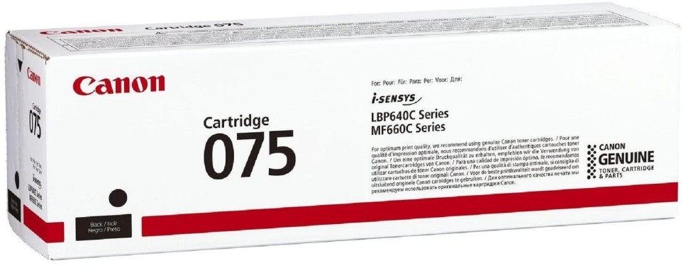 Картридж Canon 075Bk (6365C002) Black оригинальный для Canon i-Sensys LBP646Cdw/ LBP647Cdw/ MF664Cdw/ MF667Cdw, чёрный, 1400 стр.