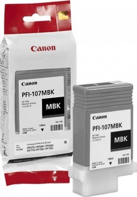 6704B001 Canon PFI-107MBK Картридж для iPF680/685/770/780/785, Черный, 130ml