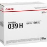 Тонер-картридж оригинальный Canon Cartridge 039H 0288C001 для принтера Canon i-SENSYS LBP351x/ 352x, Чёрный (25 000 стр.)