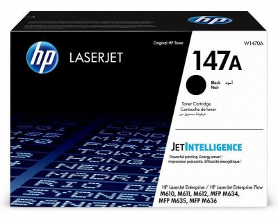 HP W1470A Оригинальный картридж лазерный 147A для HP LaserJet Enterprise M611dn/ M612dn черный, 10500 страниц