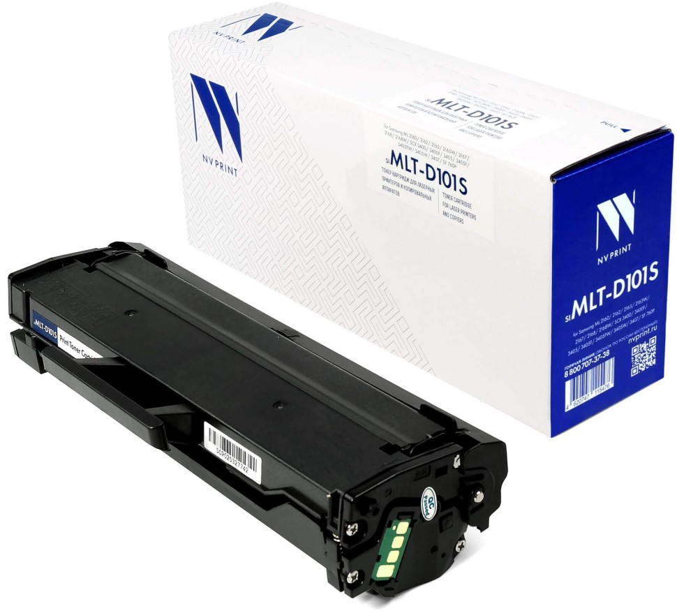 Картридж NV Print MLT-D101S для принтеров Samsung ML-2160/ ML-2165/ ML-2165W/ SCX-3400/ 3400F/ 3405/ 3405F/ 3405FW/ 3405W, 1500 страниц