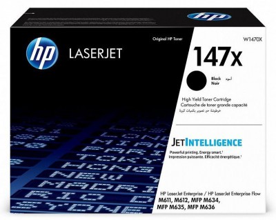 HP W1470X Оригинальный картридж лазерный 147X для HP LaserJet Enterprise M611dn/ M612dn/ M636z/ M635z повышенной ёмкости, черный, 25200 страниц
