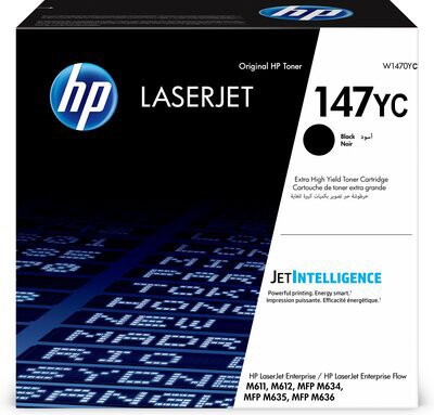 HP W1470YC Оригинальный картридж лазерный 147YC для HP LaserJet M610dn черный, (техническая упаковка) 42000 страниц
