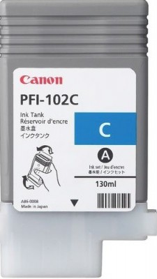 0896B001 Canon PFI-102C Картридж для Canon imagePROGRAF iPF605, iPF610, iPF650, iPF655, iPF710, iPF750, iPF755, LP17, iPF510, Голубой, 130 мл.