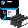 Картридж HP №711 (CZ134A) Cyan оригинальный для Designjet T120/T520, голубой, 29 мл, 3 шт. в упак.