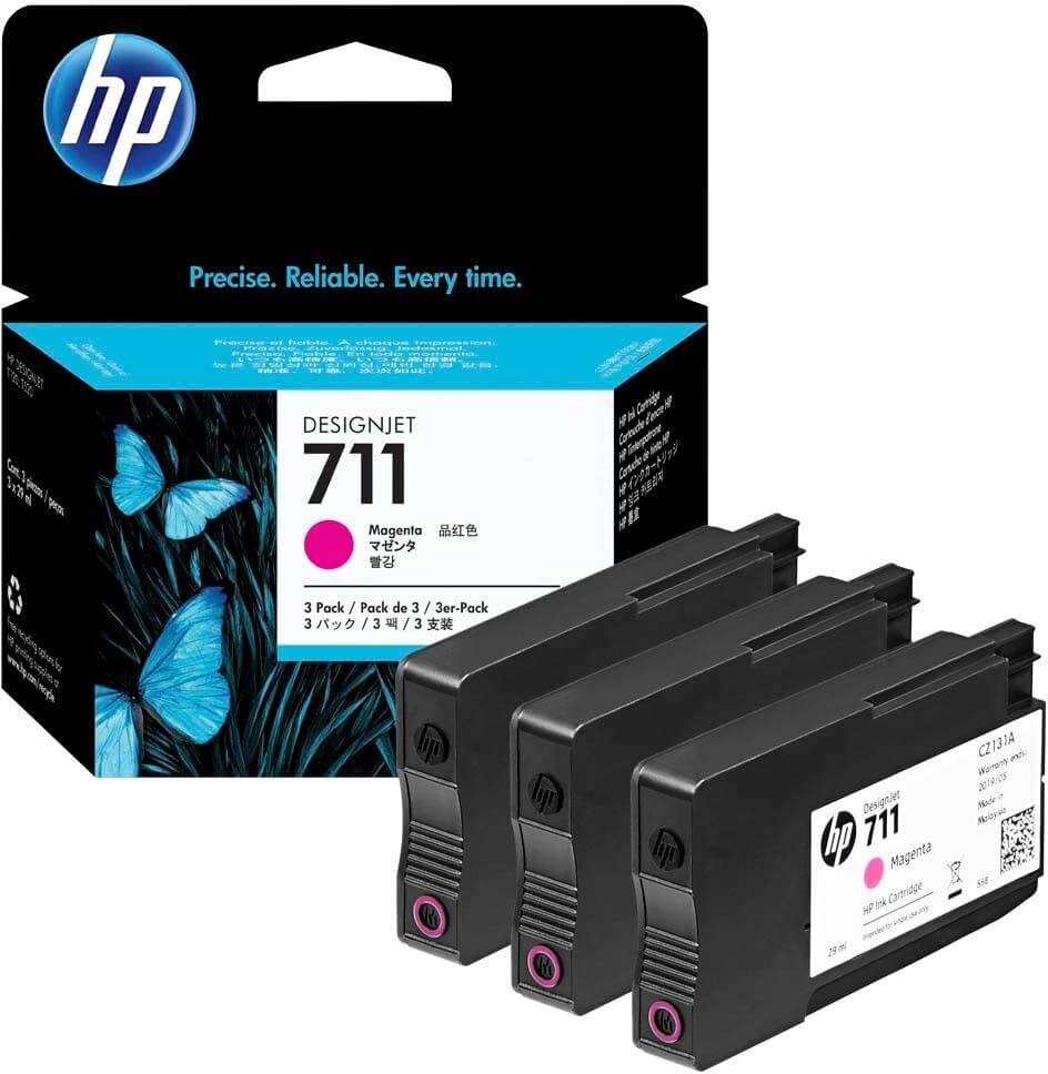 Картридж HP №711 (CZ135A) Magenta оригинальный для Designjet T120/T520, пурпурный, 3 шт. в упак.