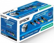 C13S050268 оригинальный картридж Epson для принтера Epson C1100 AcuLaser компл. black+цв (эконом.уп-ка)