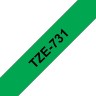 Brother TZE-731 Картридж с лентой (P-Touch, 12мм, Черный на зеленом)