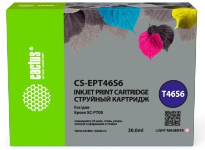 Картридж Cactus T46S6 (CS-EPT46S6) Light Magenta для Epson SureColor SC-P700, светло-пурпурный, 30мл