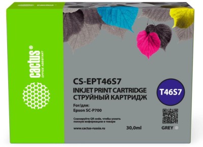 Картридж Cactus T46S7 (CS-EPT46S7) Grey для Epson SureColor SC-P700, серый, 30мл