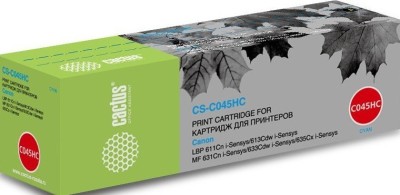 Картридж Cactus C045HC (CS-C045HC) для принтеров Canon LBP 611Cn/ 613Cdw/ 631Cn/ 633Cdw/ 635Cx голубой 2200 страниц