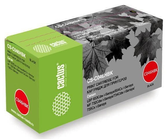 Картридж Cactus 046HBk (CS-C046HBk) Black для Canon LBP 653Cdw/ 654Cx/ MF732Cdw/ 734Cdw/ 735Cx, чёрный, увеличенный, 6300 стр.
