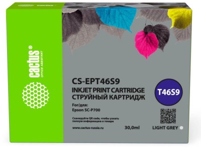 Картридж Cactus T46S9 (CS-EPT46S9) Light Grey для Epson SureColor SC-P700, светло-серый, 30мл