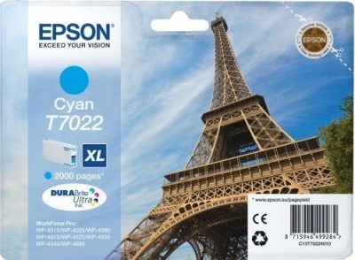 C13T70224010 Картридж Epson для WP 4000/4500 Series Ink XL Cartridge Cyan 2k