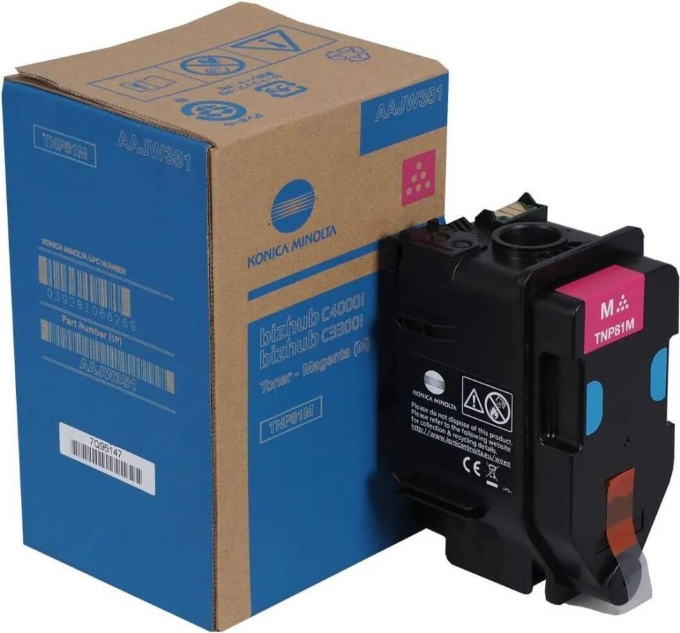 Картридж Konica-Minolta TNP-81M/ TNP81M/ AAJW351 Magenta оригинальный для Konica-Minolta bizhub C3300i/ C4000i, пурпурный, 9000 страниц