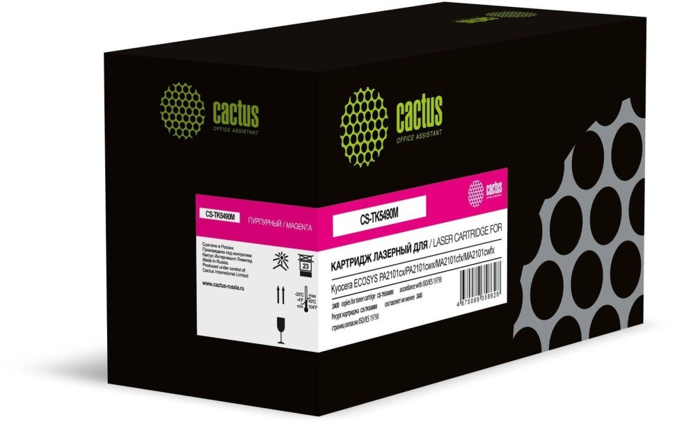 Картридж Cactus TK-5490M (CS-TK5490M) Magenta для Kyocera ECOSYS PA2101cx/ PA2101cwx/ MA2101cfx/ MA2101cwfx, пурпурный, увеличенный, 2400 стр.