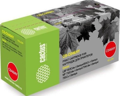 Картридж Cactus 046HY (CS-C046HY) Yellow для Canon LBP 653Cdw/ 654Cx/ MF732Cdw/ 734Cdw/ 735Cx, жёлтый, увеличенный, 5000 стр.