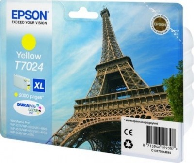 C13T70244010 Картридж Epson для WP 4000/4500 Series Ink XL Cartridge Yellow 2k