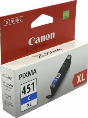 6473B001 Canon CLI-451XLC Картридж для PIXMA iP7240, MG5440, 6340, Голубой, 665стр.