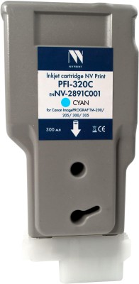 Картридж NV Print PFI-320C (NV-2891C001) Cyan для Canon imagePROGRAF TM-200/ TM-205/ TM-255/ TM-300/ TM-305, голубой, 300 мл