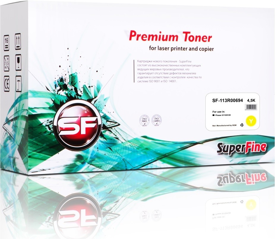 Картридж SuperFine Xerox 113R00694 Yellow для Xerox Phaser 6115/6120 совместимый, 4 500 стр.
