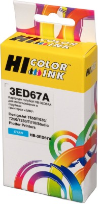 Картридж Hi-Black №712 3ED67A (HB-HP№3ED67A-C) Cyan  для HP DesignJet T650/ T630/ T250/ T230/ T210/ Studio Plotter Printers, голубой, 29мл