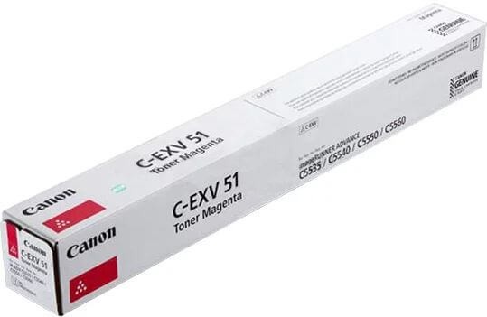 Тонер-картридж оригинальный Canon C-EXV51M 0483C002 для принтера Canon iR ADV C5535/ iR ADV C5535i/ iR ADV C5540i/ iR ADV C5550i/ iR ADV C5560i, Magenta (60 000 стр.)