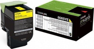 80C8SYE оригинальный картридж Lexmark для принтера Lexmark CX310/410/510 ret.prog, yellow, 2000 страниц