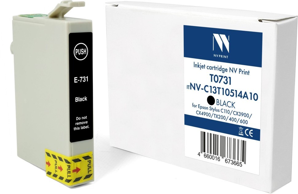 Картридж NV Print T0731 (NV-C13T10514A10) Black для Epson Stylus C110/ СХ3900/ CX4900/ CX8300, чёрный, 15мл