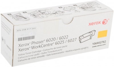 Картридж Xerox 106R02762 для принтера Xerox Phaser 6020/ 6022/ WorkCentre 6025/ 6027 желтый (1K)