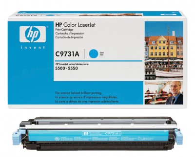 C9731A (645A) оригинальный картридж HP для принтера HP Color LaserJet 5500/ 5500n/ 5500dn/ 5500dtn/ 5500hdn/ 5550n/ 5550dn/ 5550dtn/ 5550hdn/ 5550dsn cyan, 12000 страниц, (дефект коробки)