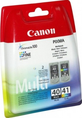 Набор картриджей Canon PG-40/ CL-41 0615B043 для Canon Pixma IP1200/ 1600/ 2200/ 6210D/ 6220D, MP150/ 170/ 450, чёрный, цветной