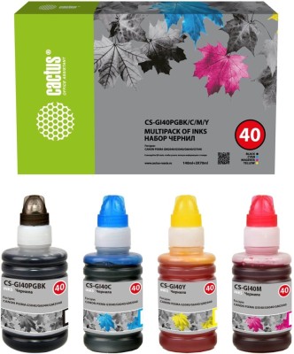 Набор чернил Cactus GI-40 (CS-GI40PGBK/C/M/Y) CMYK для Canon Pixma G5040/ G6040/ G7040/ GM2040/ GM4040, голубой/ пурпурный/ жёлтый/ чёрный, 350мл