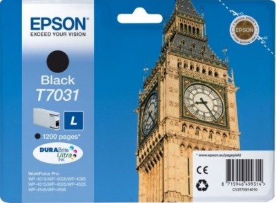 C13T70314010 Картридж Epson для WorkForce Pro WP4015DN/4025DW/4095DN/4515DN/4525DNF/4535DWF/4595DNF, чёрный, (1,2K)